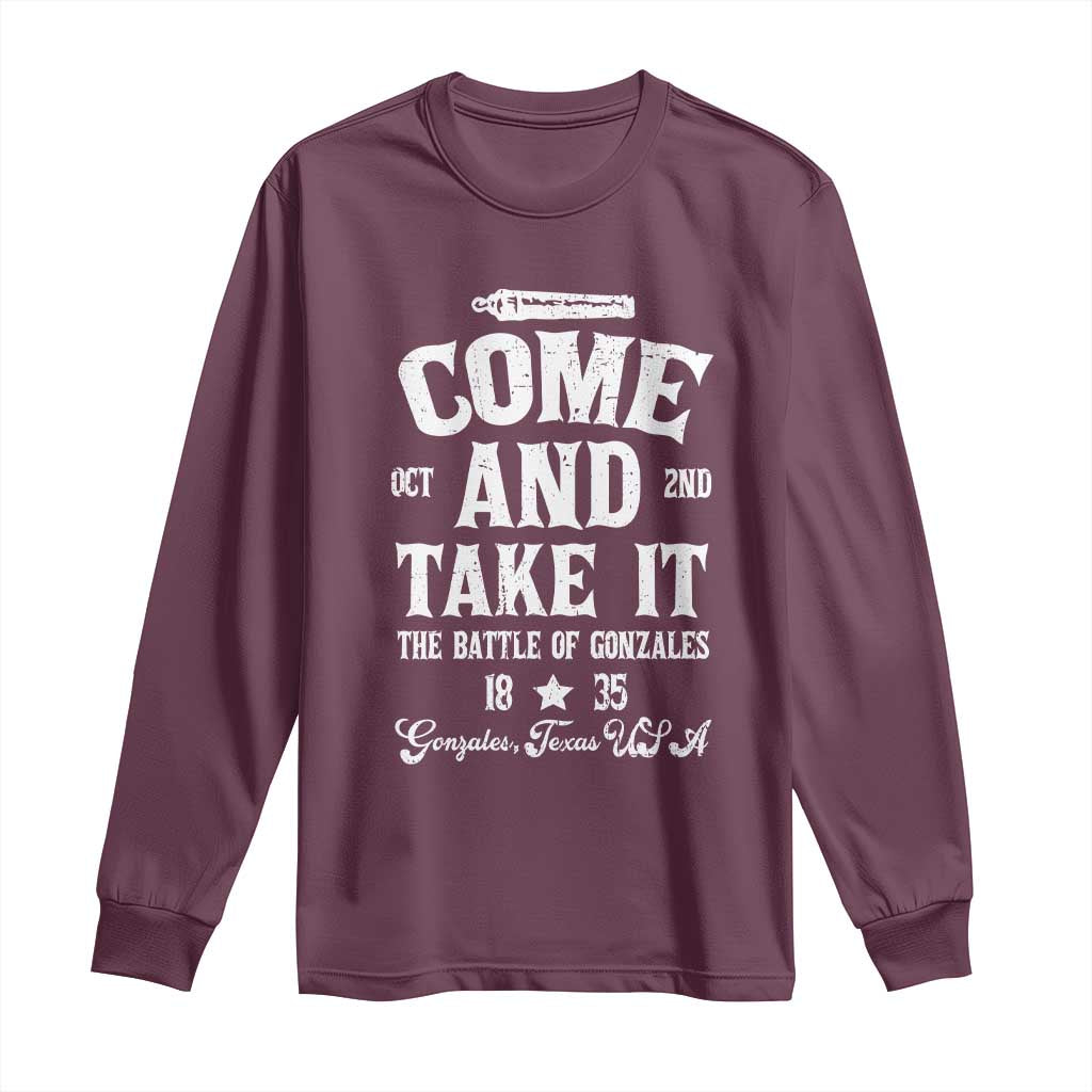 History Of Texas Long Sleeve Shirt Come And Take It The Battle Of Gonzales