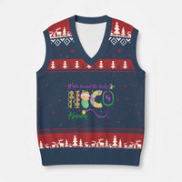 Funny NICU Mardi Gras V-Neck Knit Sweater Vest We Found The Baby NICU Krewe King Cake