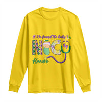 Funny NICU Mardi Gras Long Sleeve Shirt We Found The Baby NICU Krewe King Cake