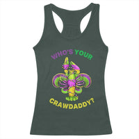 Funny Who's Your Crawdaddy Racerback Tank Top Vintage Crawfish Beads Fleur De Lis Mardi Gras