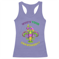 Funny Who's Your Crawdaddy Racerback Tank Top Vintage Crawfish Beads Fleur De Lis Mardi Gras