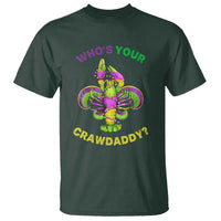 Funny Who's Your Crawdaddy T Shirt Vintage Crawfish Beads Fleur De Lis Mardi Gras