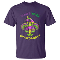 Funny Who's Your Crawdaddy T Shirt Vintage Crawfish Beads Fleur De Lis Mardi Gras