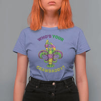 Funny Who's Your Crawdaddy T Shirt For Women Vintage Crawfish Beads Fleur De Lis Mardi Gras