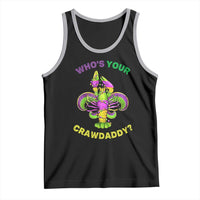 Funny Who's Your Crawdaddy Tank Top Vintage Crawfish Beads Fleur De Lis Mardi Gras