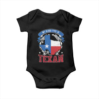 My Blood Types Is Texan Baby Onesie Proud American Texan TX Map Bluebonnet