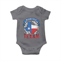 My Blood Types Is Texan Baby Onesie Proud American Texan TX Map Bluebonnet