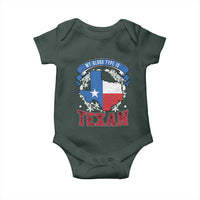 My Blood Types Is Texan Baby Onesie Proud American Texan TX Map Bluebonnet