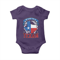 My Blood Types Is Texan Baby Onesie Proud American Texan TX Map Bluebonnet