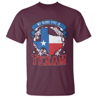 My Blood Types Is Texan T Shirt Proud American Texan TX Map Bluebonnet