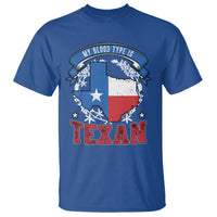 My Blood Types Is Texan T Shirt Proud American Texan TX Map Bluebonnet