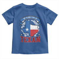 My Blood Types Is Texan Toddler T Shirt Proud American Texan TX Map Bluebonnet