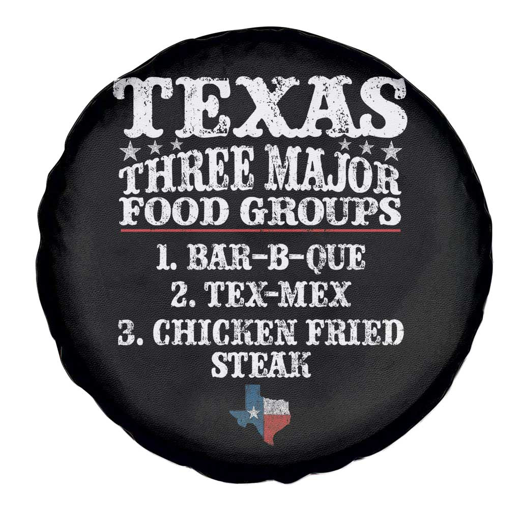 Proud American Texan Spare Tire Cover Texas Three Major Food Groups BBQ Tex Mex Chicken