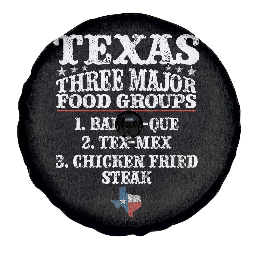 Proud American Texan Spare Tire Cover Texas Three Major Food Groups BBQ Tex Mex Chicken