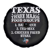 Proud American Texan Spare Tire Cover Texas Three Major Food Groups BBQ Tex Mex Chicken