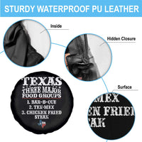 Proud American Texan Spare Tire Cover Texas Three Major Food Groups BBQ Tex Mex Chicken