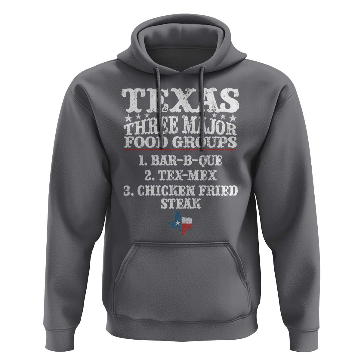 Proud American Texan Hoodie Texas Three Major Food Groups BBQ Tex Mex Chicken