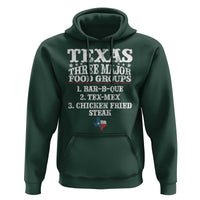 Proud American Texan Hoodie Texas Three Major Food Groups BBQ Tex Mex Chicken