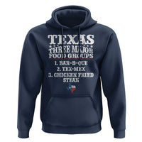 Proud American Texan Hoodie Texas Three Major Food Groups BBQ Tex Mex Chicken