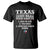 Proud American Texan T Shirt Texas Three Major Food Groups BBQ Tex Mex Chicken