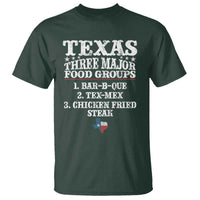 Proud American Texan T Shirt Texas Three Major Food Groups BBQ Tex Mex Chicken