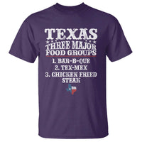 Proud American Texan T Shirt Texas Three Major Food Groups BBQ Tex Mex Chicken
