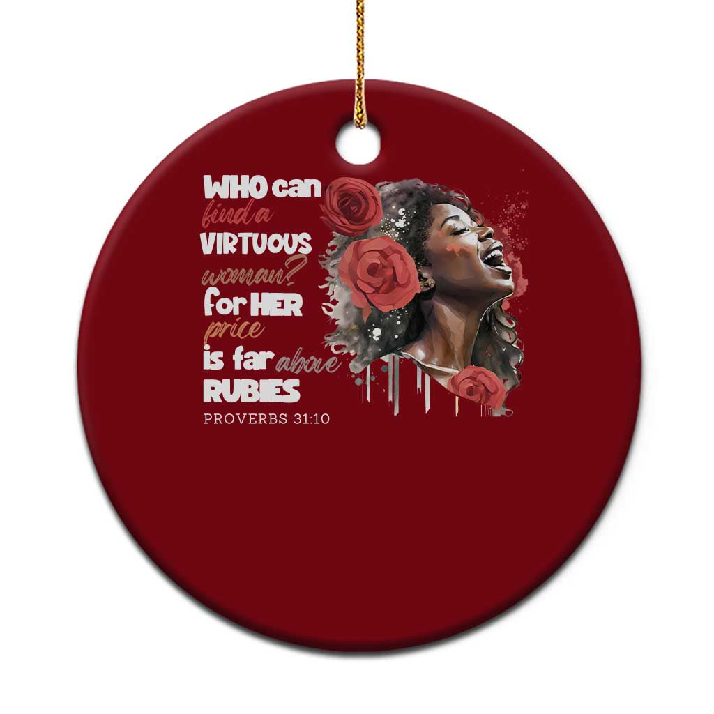 Christian African American Ceramic Ornament Who Can Find A Virtuous Woman - Wonder Print Shop