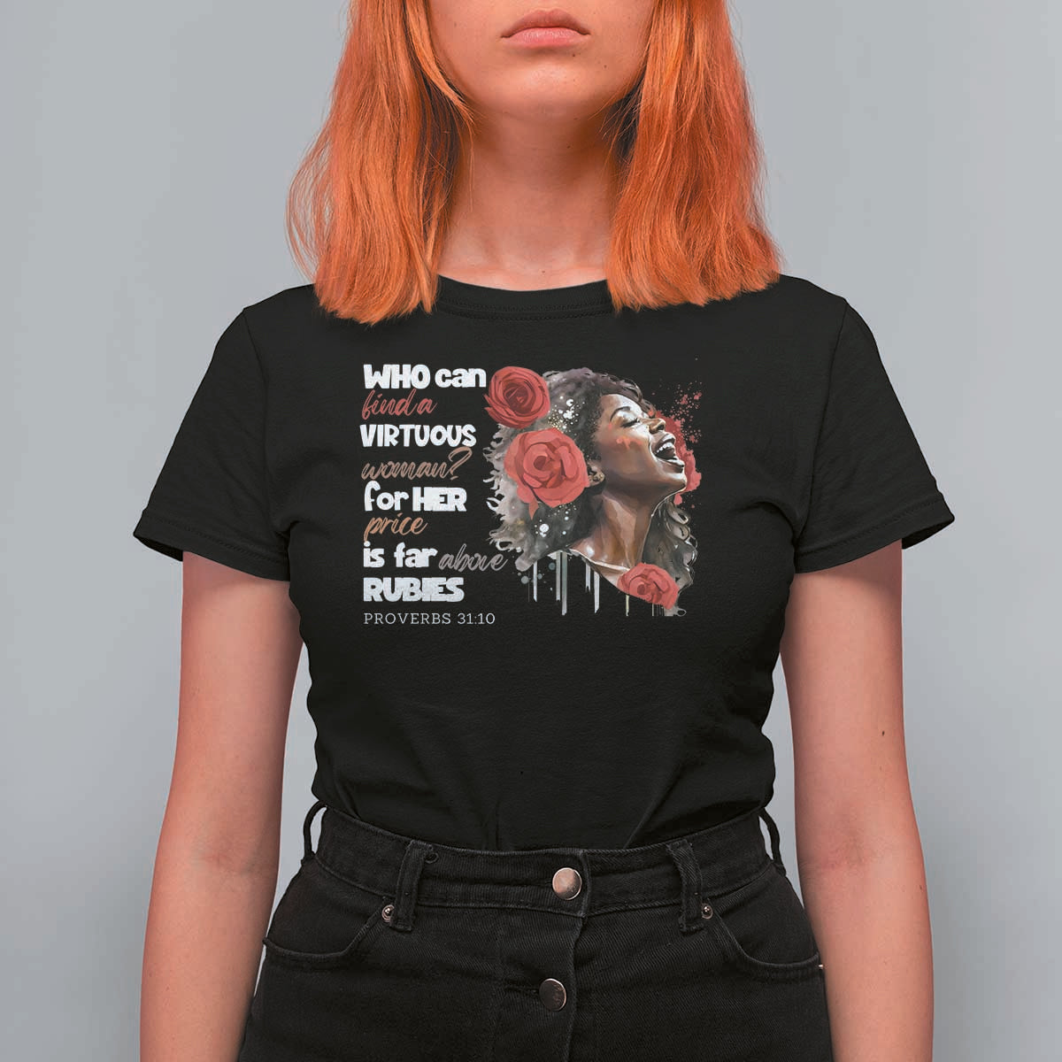 Christian African American T Shirt For Women Who Can Find A Virtuous Woman