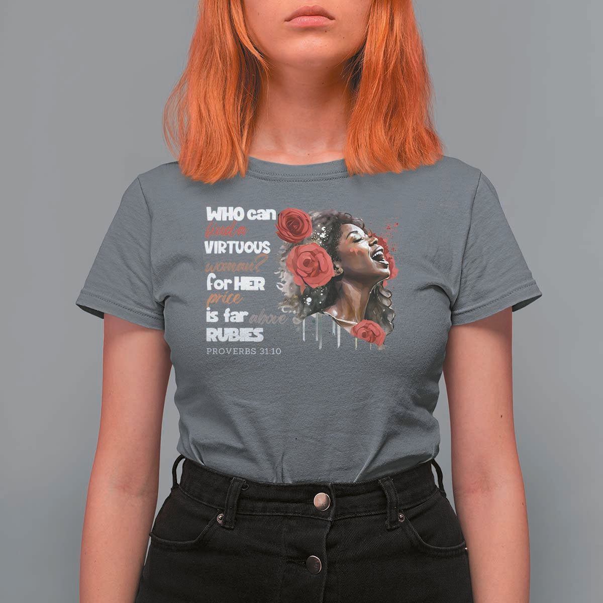 Christian African American T Shirt For Women Who Can Find A Virtuous Woman