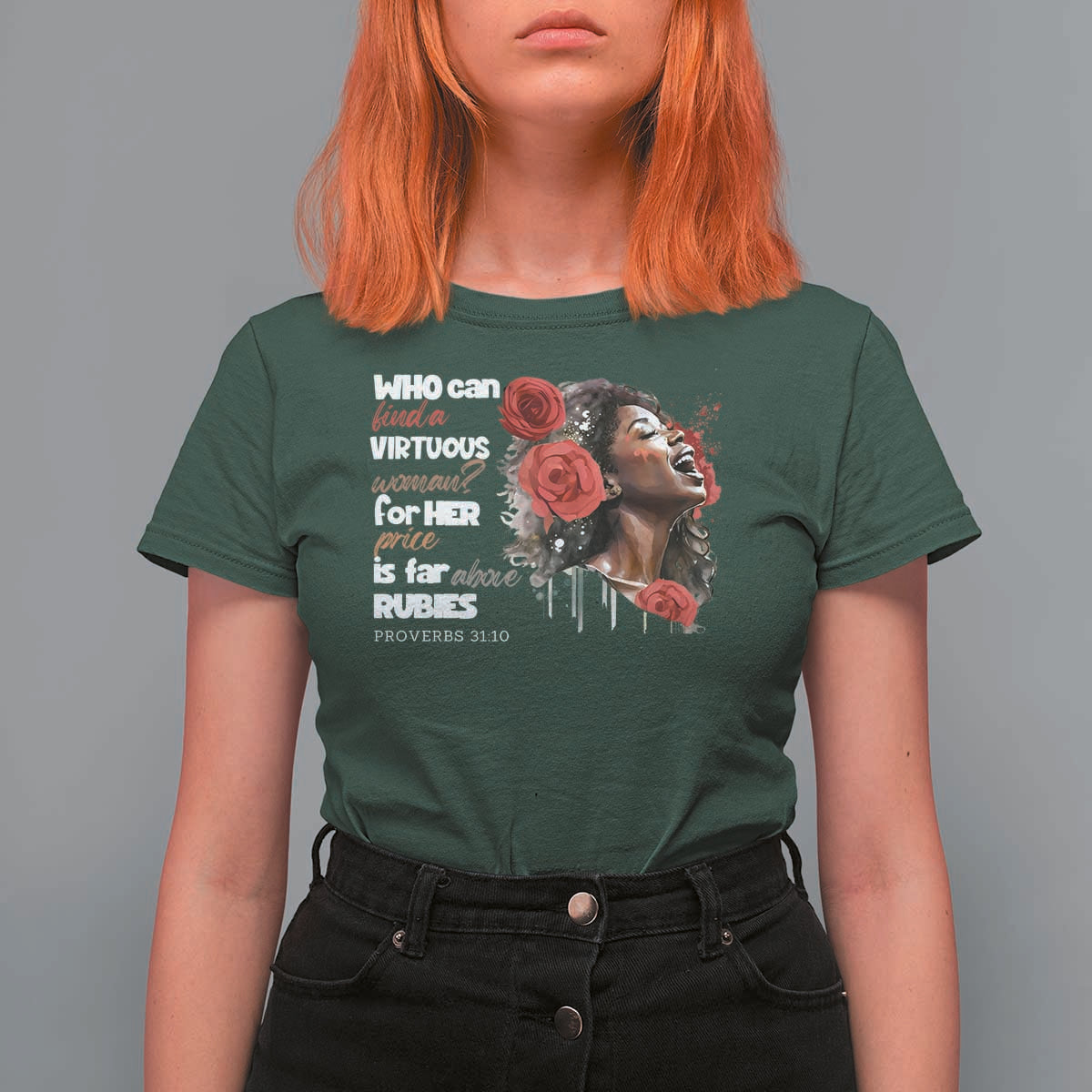 Christian African American T Shirt For Women Who Can Find A Virtuous Woman