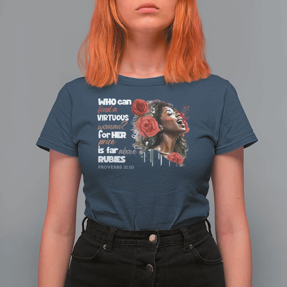 Christian African American T Shirt For Women Who Can Find A Virtuous Woman