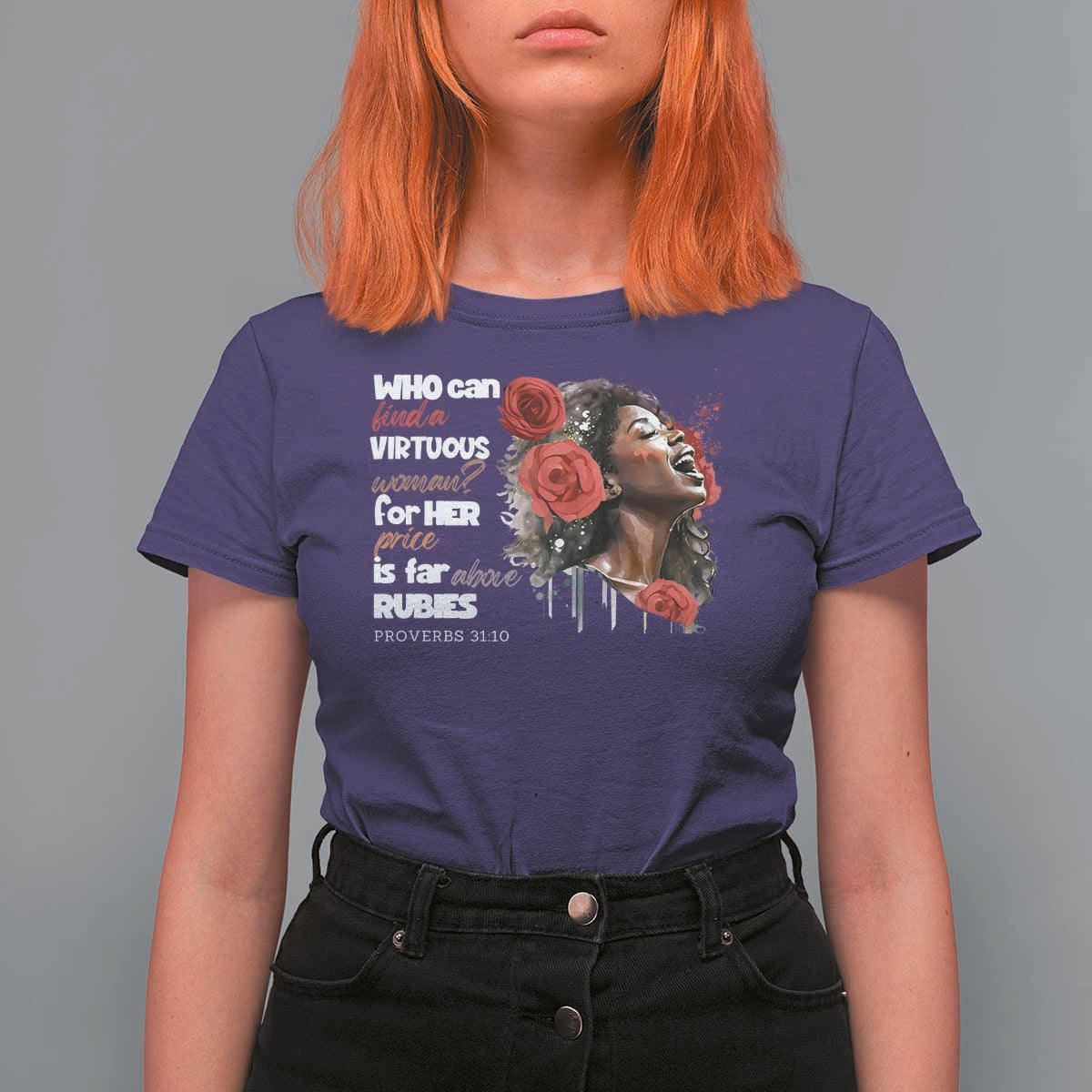 Christian African American T Shirt For Women Who Can Find A Virtuous Woman