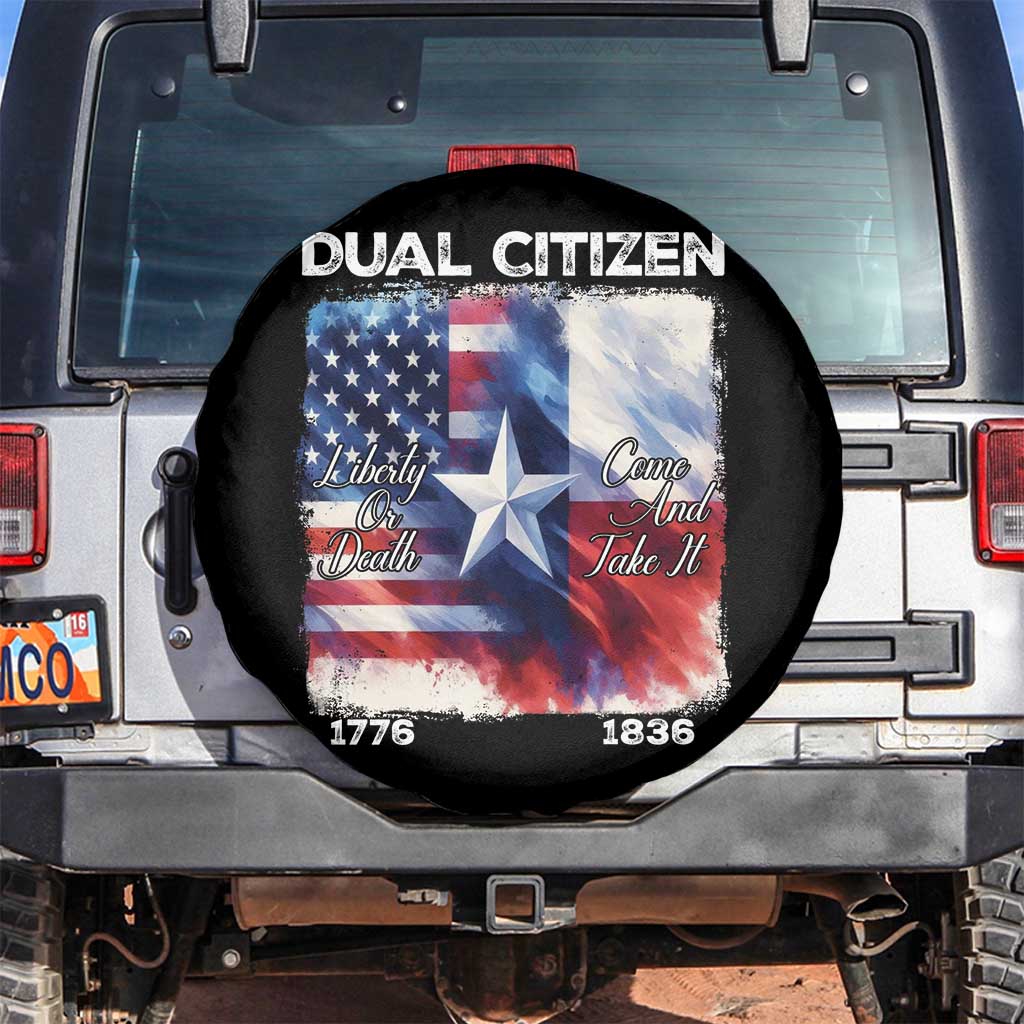 Proud American Texan Spare Tire Cover Dual Citizen Liberty Or Death Come And Take It