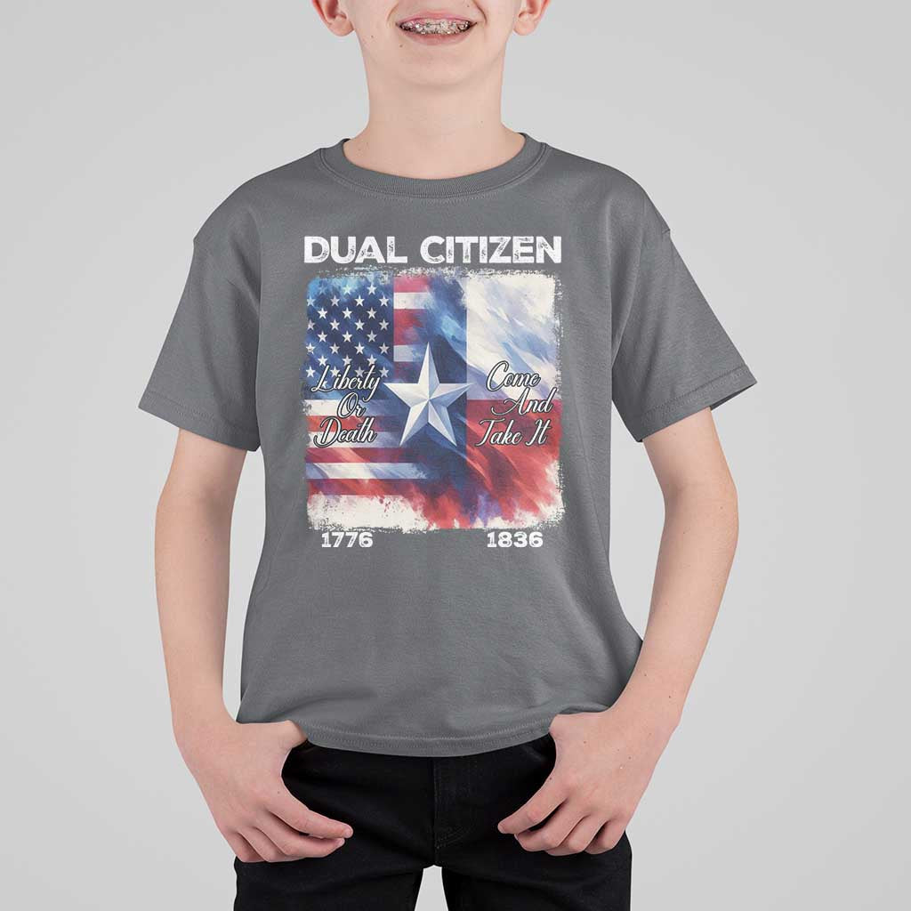 Proud American Texan T Shirt For Kid Dual Citizen Liberty Or Death Come And Take It