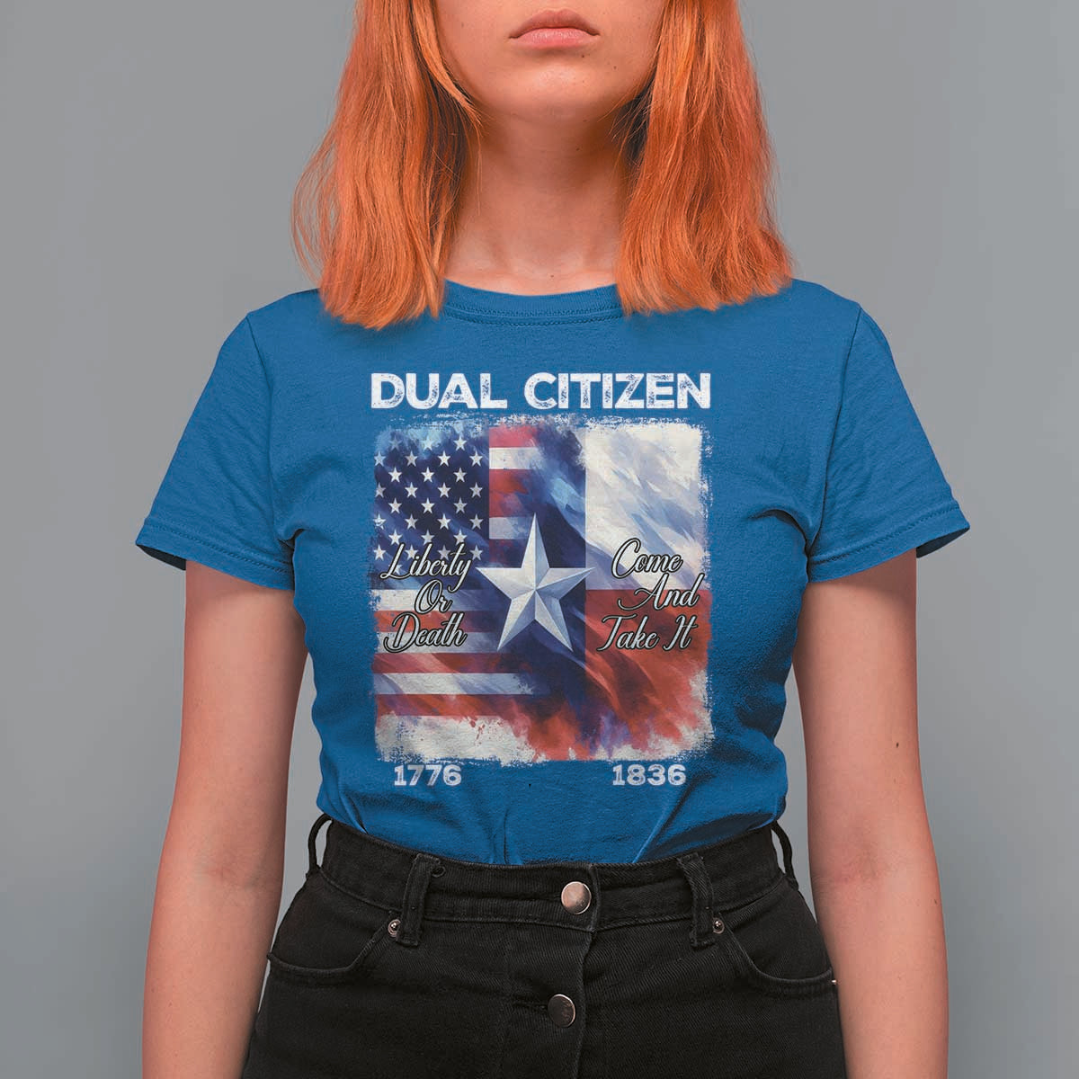 Proud American Texan T Shirt For Women Dual Citizen Liberty Or Death Come And Take It