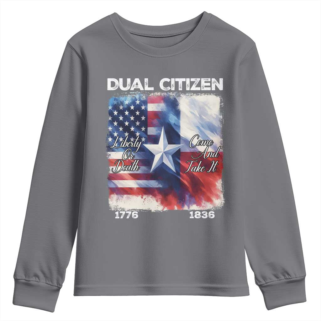 Proud American Texan Youth Sweatshirt Dual Citizen Liberty Or Death Come And Take It