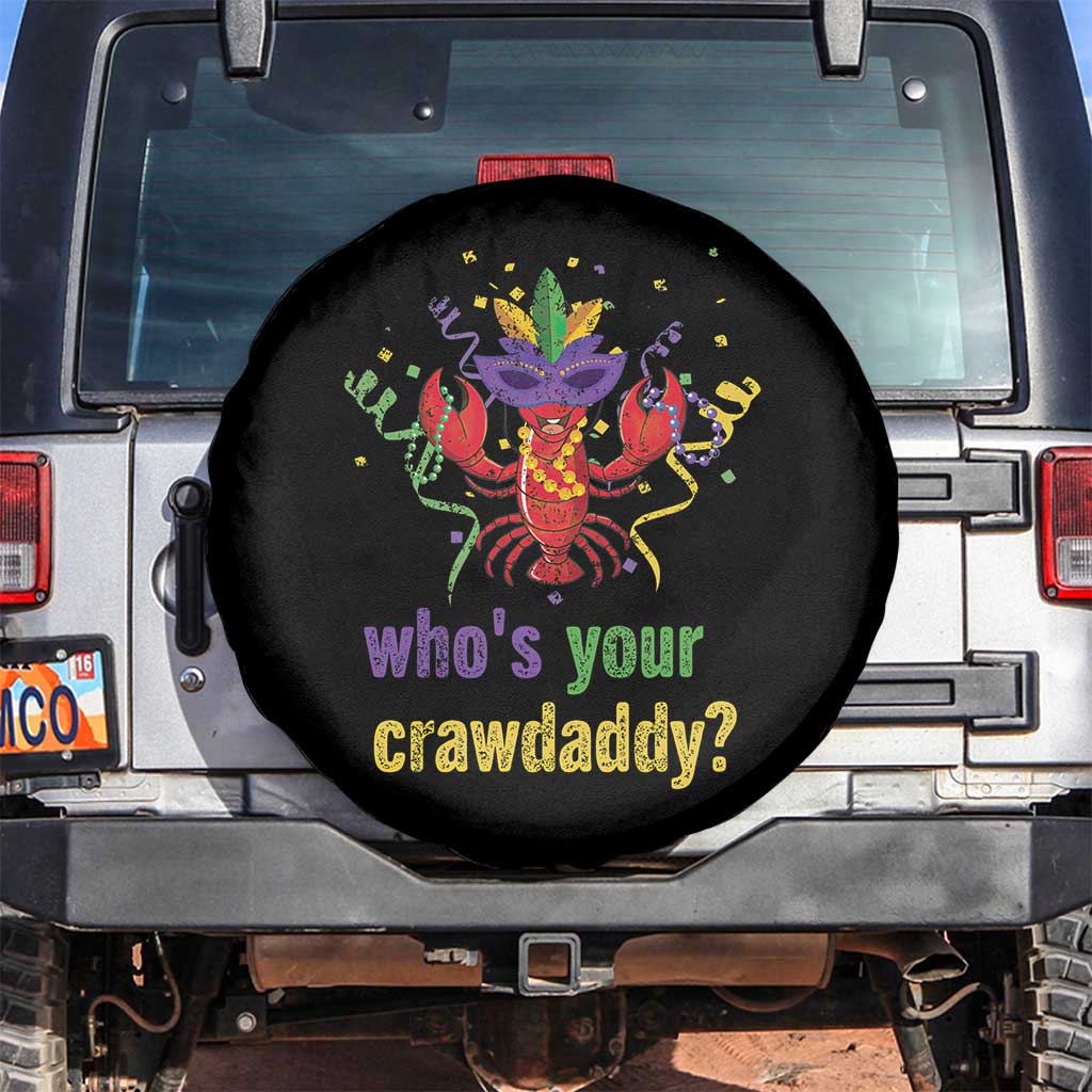 Funny Who's Your Crawdaddy Spare Tire Cover Crawfish Beads Mardi Gras