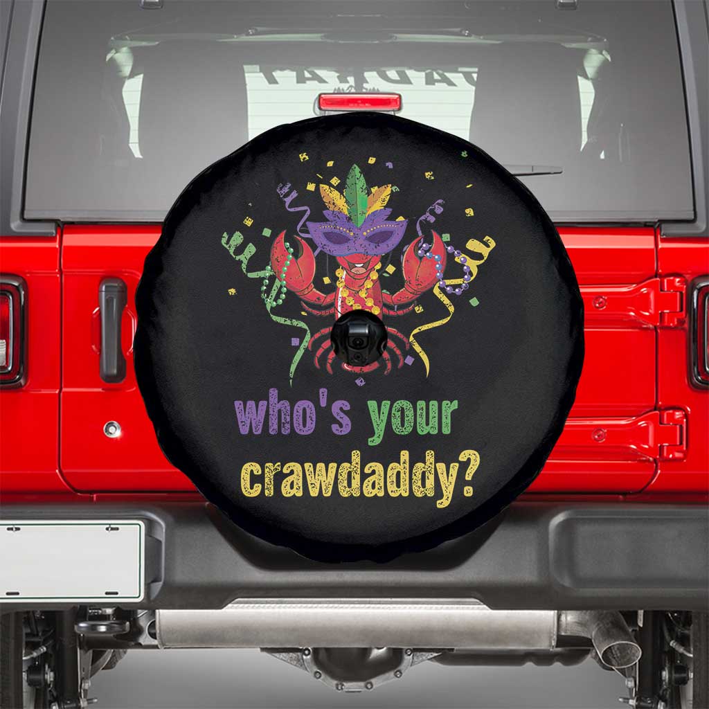 Funny Who's Your Crawdaddy Spare Tire Cover Crawfish Beads Mardi Gras