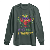 Funny Who's Your Crawdaddy Long Sleeve Shirt Crawfish Beads Mardi Gras