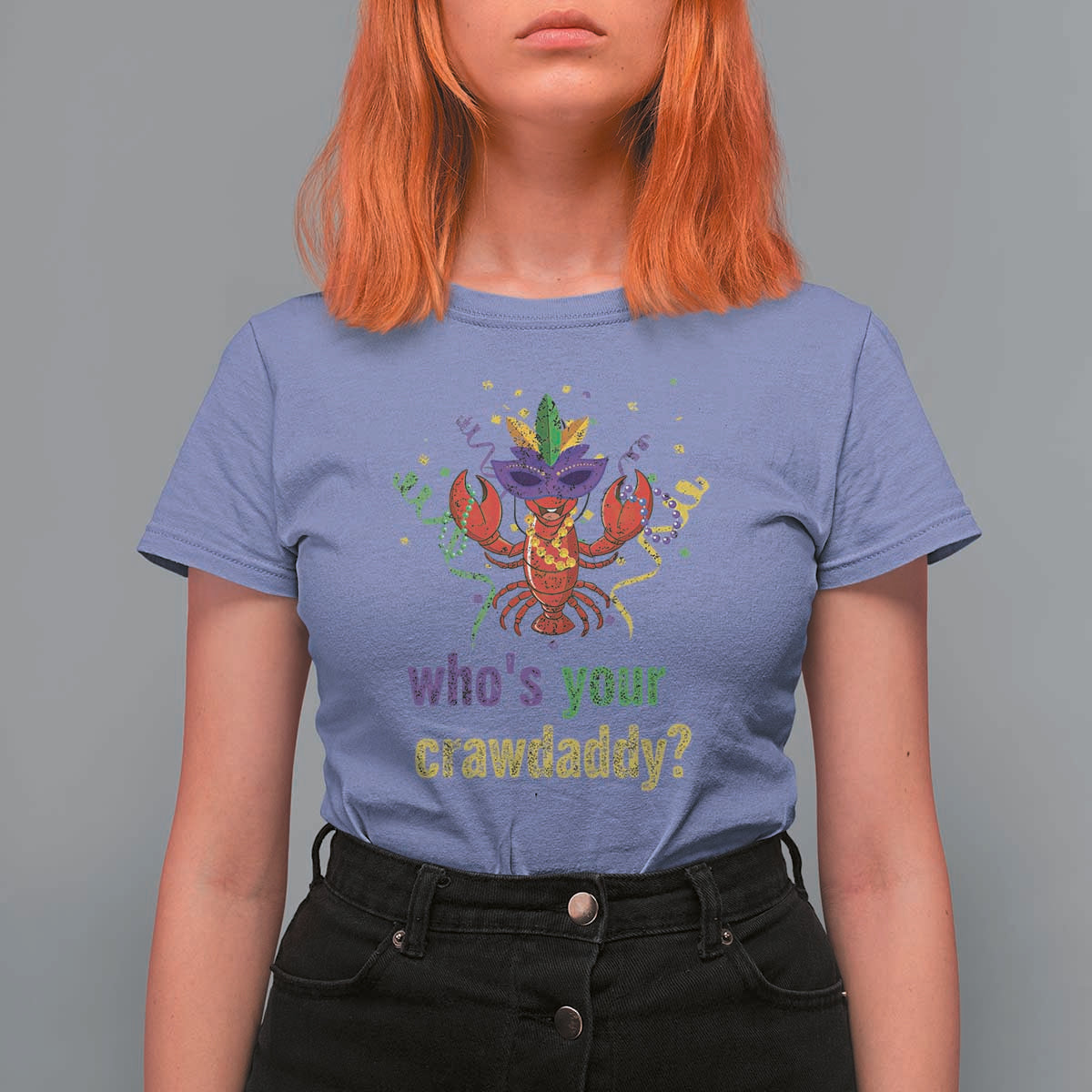 Funny Who's Your Crawdaddy T Shirt For Women Crawfish Beads Mardi Gras