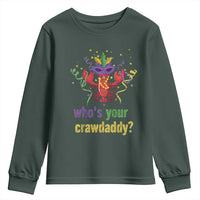 Funny Who's Your Crawdaddy Youth Sweatshirt Crawfish Beads Mardi Gras