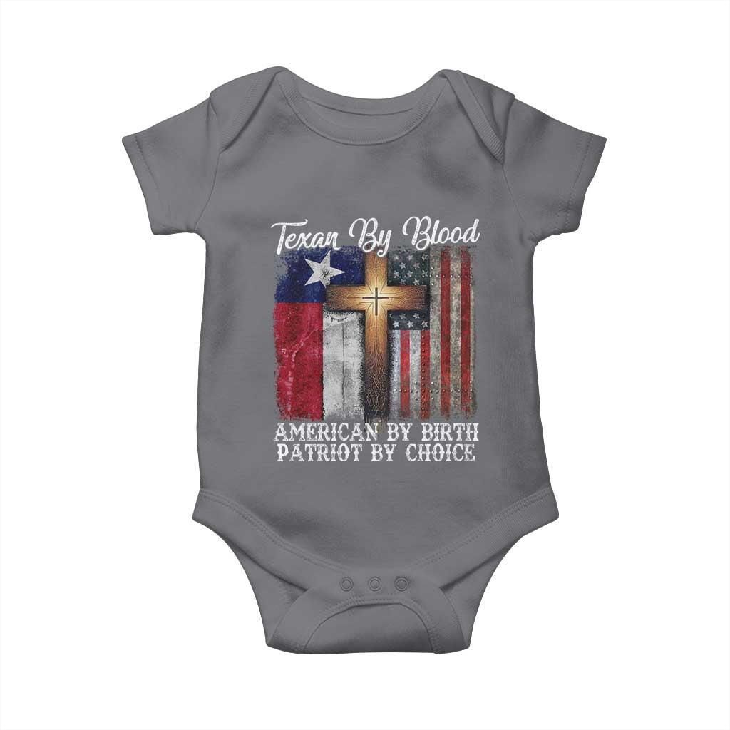 Proud American Texan Jesus Baby Onesie Texan By Blood American By Birth Patriot By Choice Cross