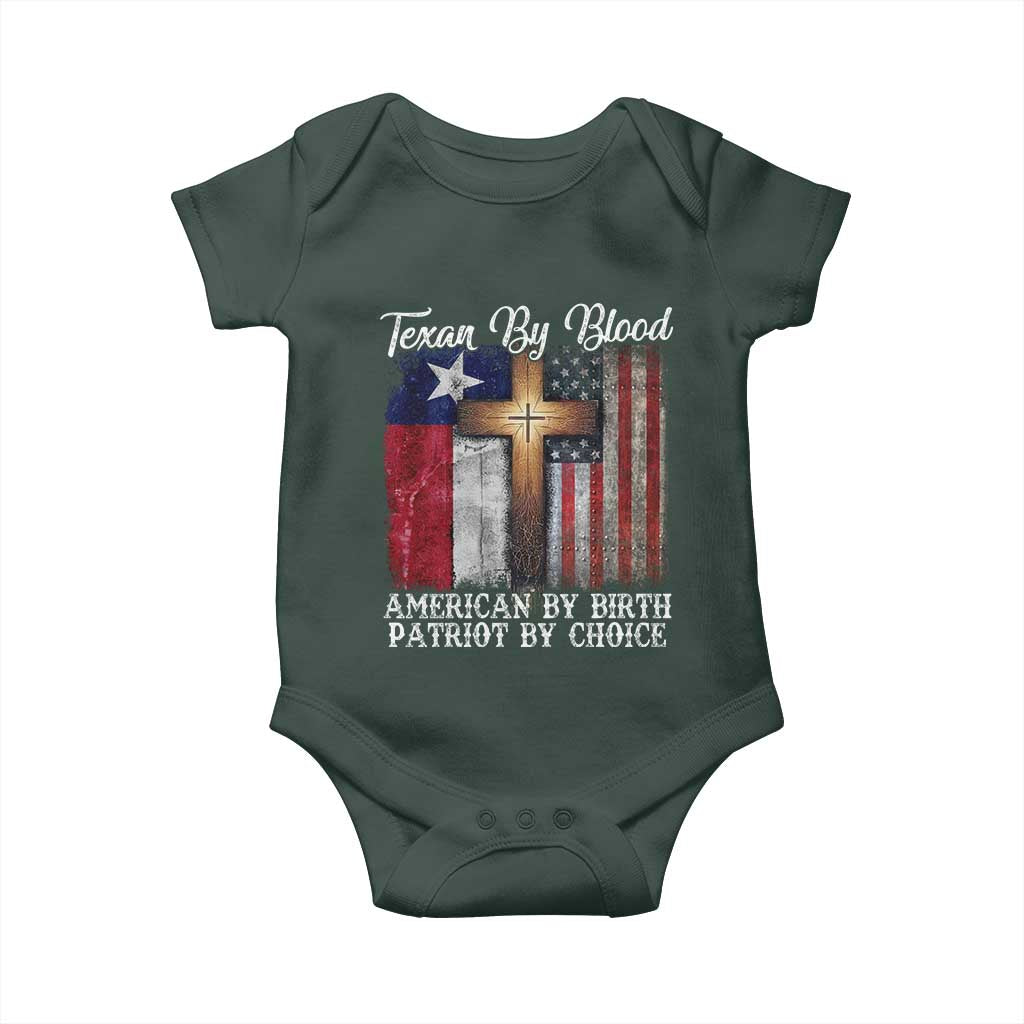 Proud American Texan Jesus Baby Onesie Texan By Blood American By Birth Patriot By Choice Cross
