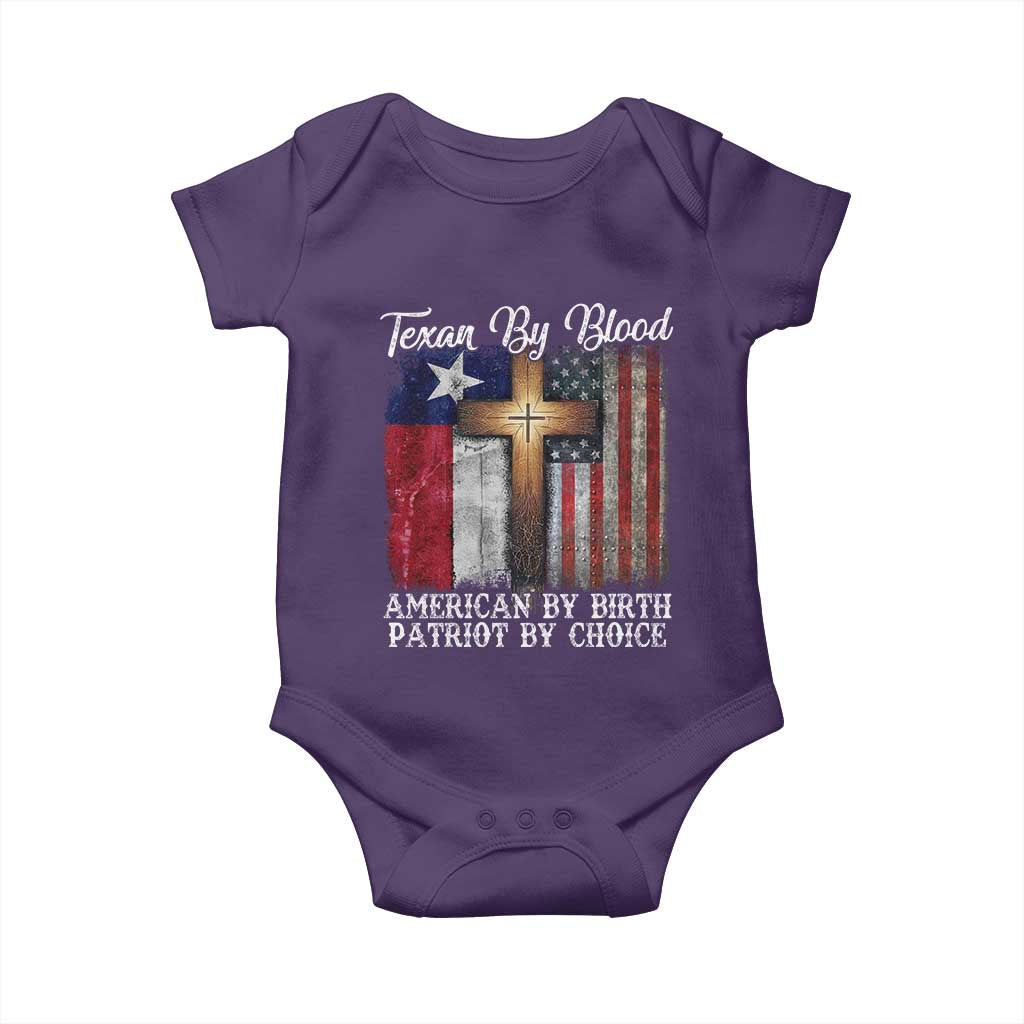 Proud American Texan Jesus Baby Onesie Texan By Blood American By Birth Patriot By Choice Cross
