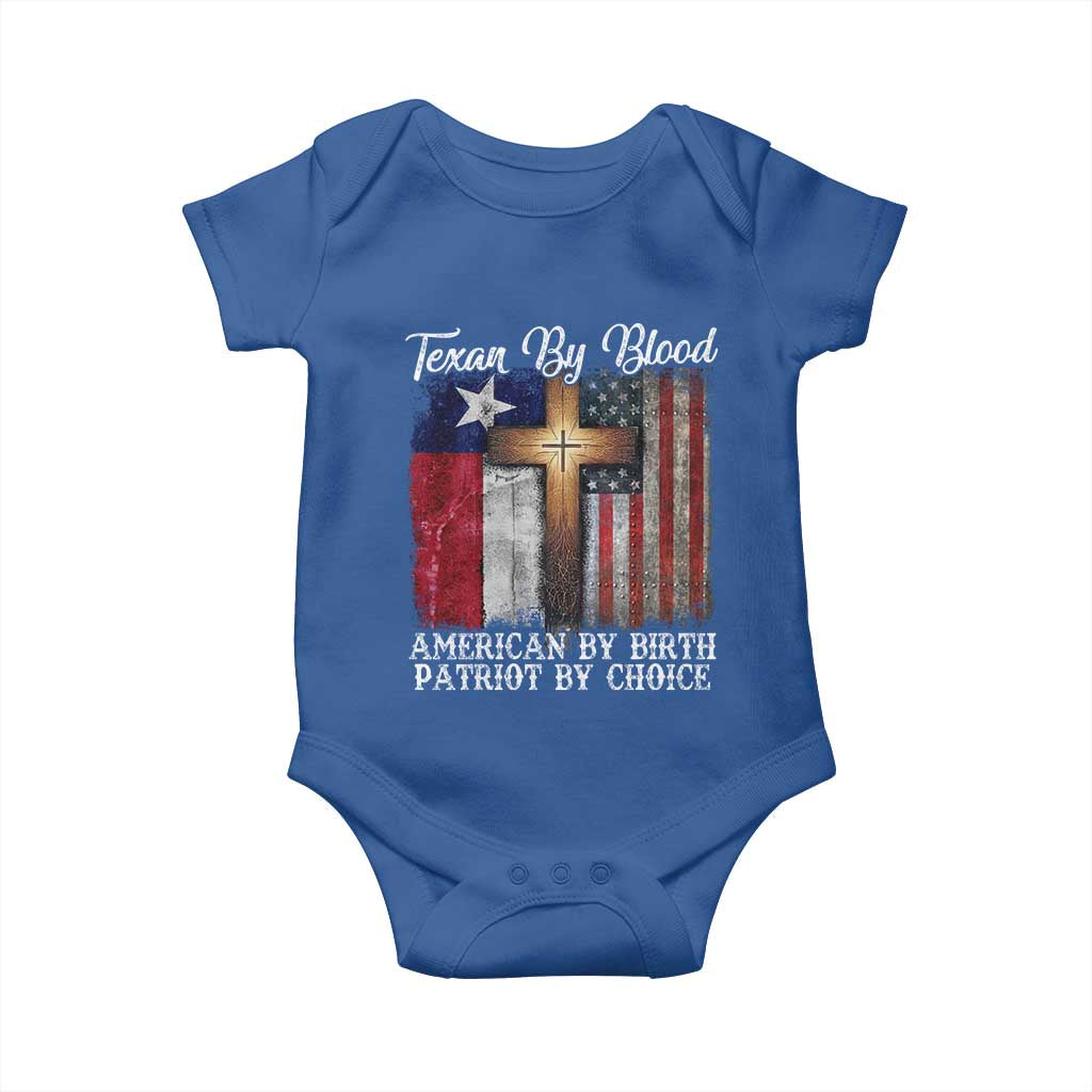 Proud American Texan Jesus Baby Onesie Texan By Blood American By Birth Patriot By Choice Cross