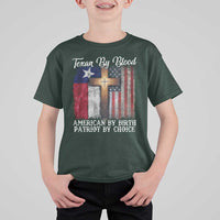Proud American Texan Jesus T Shirt For Kid Texan By Blood American By Birth Patriot By Choice Cross