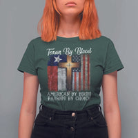 Proud American Texan Jesus T Shirt For Women Texan By Blood American By Birth Patriot By Choice Cross