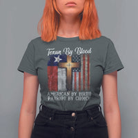 Proud American Texan Jesus T Shirt For Women Texan By Blood American By Birth Patriot By Choice Cross