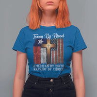 Proud American Texan Jesus T Shirt For Women Texan By Blood American By Birth Patriot By Choice Cross