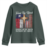 Proud American Texan Jesus Youth Sweatshirt Texan By Blood American By Birth Patriot By Choice Cross